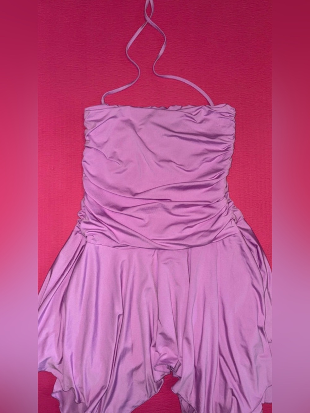 Y2K halter top ruched Lilac dress